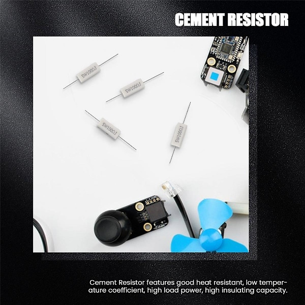 10 stk. Trådviklet Keramisk Cementmotstand 100 Ohm 5W Watt 5%