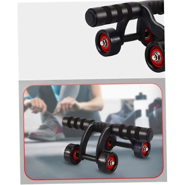 Ab Roller Hjul, 4-hjuls Ab Muskelhjul Roller, Core Träning Maghjul Roller, Tränare Sport Fitness Utrustning för Män Kvinnor