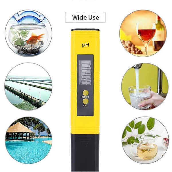PH-mätare Portabel Vattenkvalitetstestare med LCD-display för Pool Hydroponics Akvarium Laboratorium