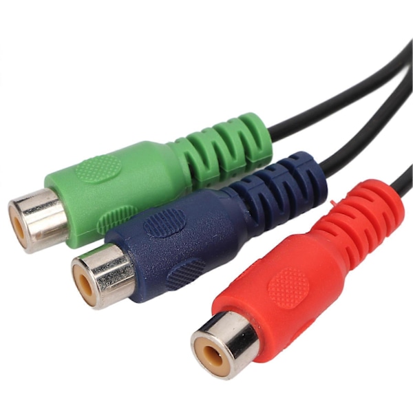 MINI DIN 9-polet til 3 RCA Kabel MINI DIN 9-polet Han til 3 RCA Hun RGB Videoovergangskabel 11,8 tommer