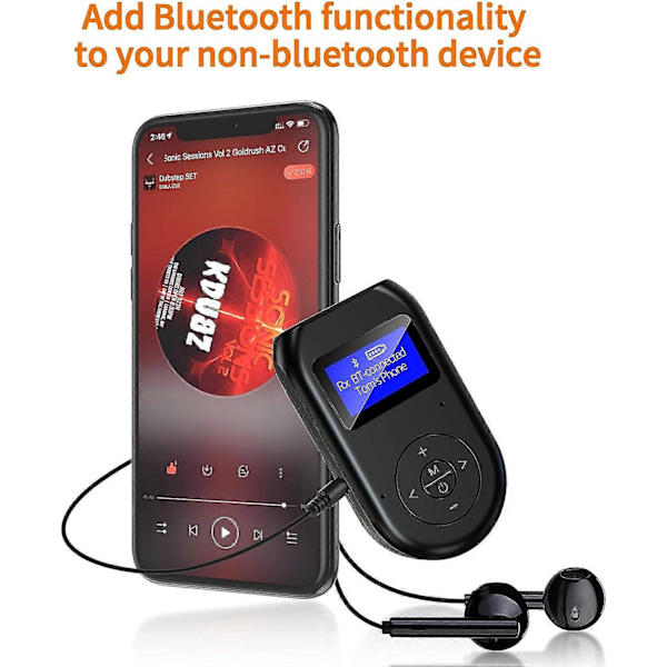 Bluetooth 5.0 -lähetin-vastaanotin 3-in-1, 3,5 mm langaton Bluetooth-sovitin, aptX Low Latency, Ladattava Bluetooth-lähetin TV:lle, Bluetooth Au