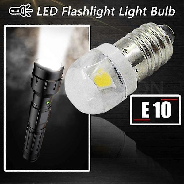 4 st 3V 0,2W E10 LED-lampor 5050 1SMD Vit 3000K LED-lampa Ersättning Uppgradering För Strålkastare Ficklampor Facklor -Yvan