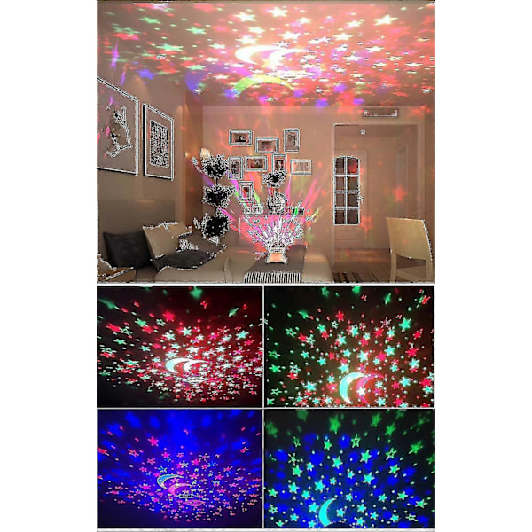 Blythe Projektor Opladning Bluetooth Musik Roterende Måne Stjerne Natlampe