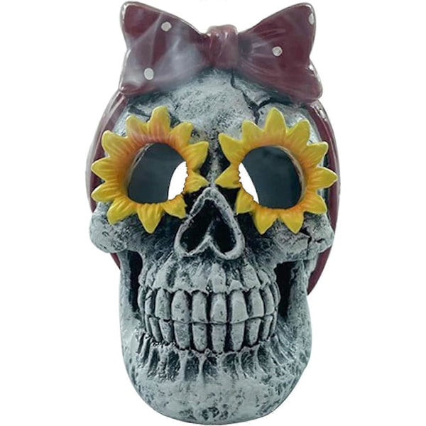 Rose Deco Skull, Halloween Gothic Human Skull, Human Skull Model, Skull Figurine With Patterns For Party