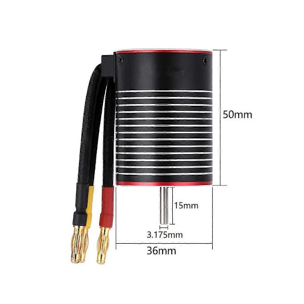 3650 Borstlös Motor 3600KV 4500KV 5200KV för 1/8 1/10 RC Bil Drift Racing Off-Road Monster Short-C