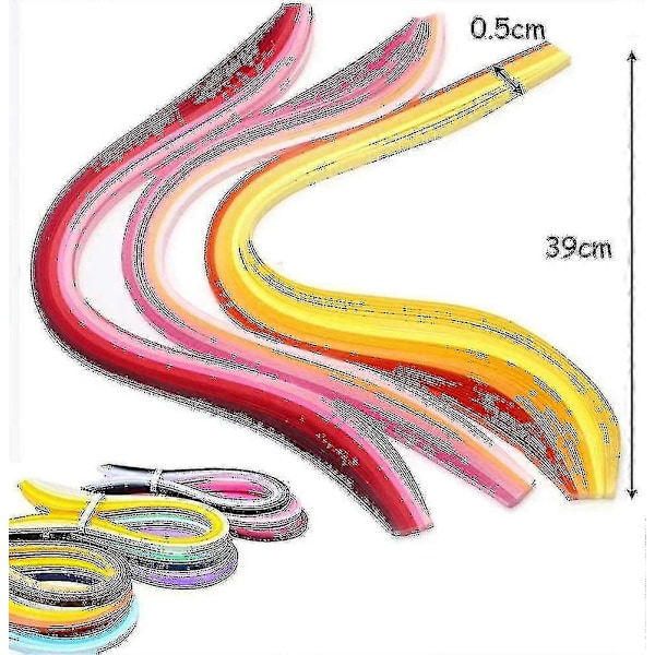 9 Färger 900 Remsor Quillingpappersats, Quillingpappersats Konstband För Diy Hantverk Julgåvor. 5 Mm Bredd Och 39 Cm Längd.