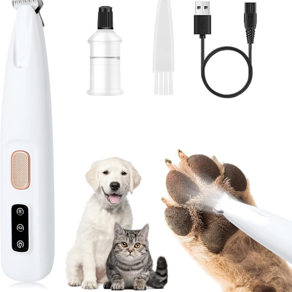 Pet Micro Precision Trimmer, 2024 New Upgrade Dog Paw Trimmer with LED Light, Silent Pet Hair Trimmer, Waterproof Pet Clipper