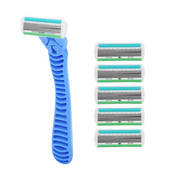 Mænd Manuel Shaver Razor Bærbar Kropshår Trimmer Shaver med Cutter Head (Blå)