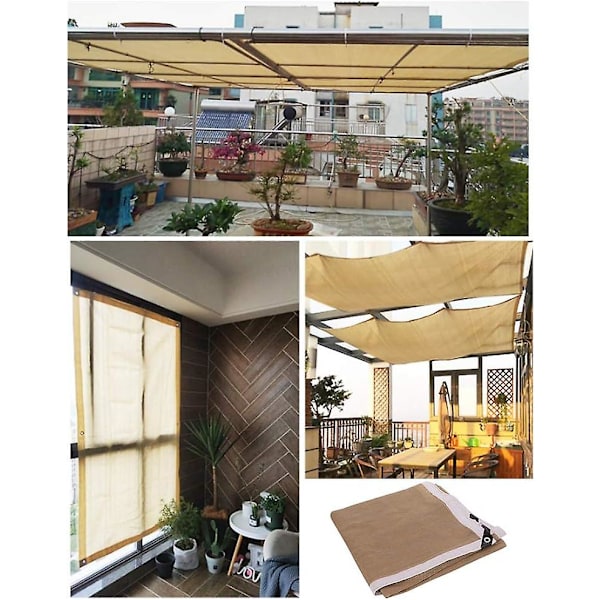 2 x 3m Rektangulær Skygge Sejl lavet af vindsikkert stof til terrasse, have, gård, udendørs legeplads