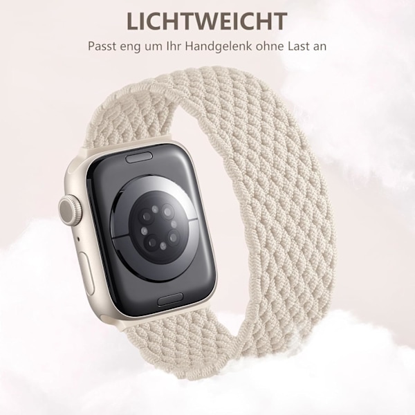 Kompatibel med Apple Watch remme 40mm, 41mm og 38mm til mænd, I Serie 9-8-7-65-41-2 elastisk nylon sports elastisk rem - sort (153-165mm)