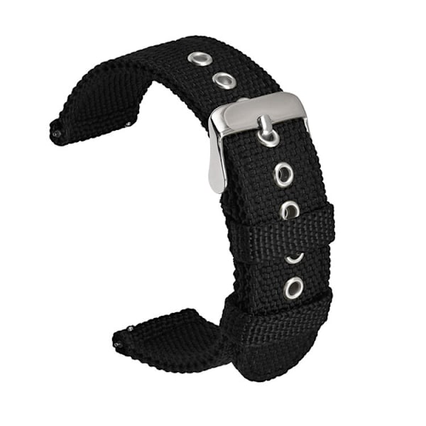 Nylon woven watch strap, classic watch strap for men, 22mm quick release sturdy replacement watch strap for women - black