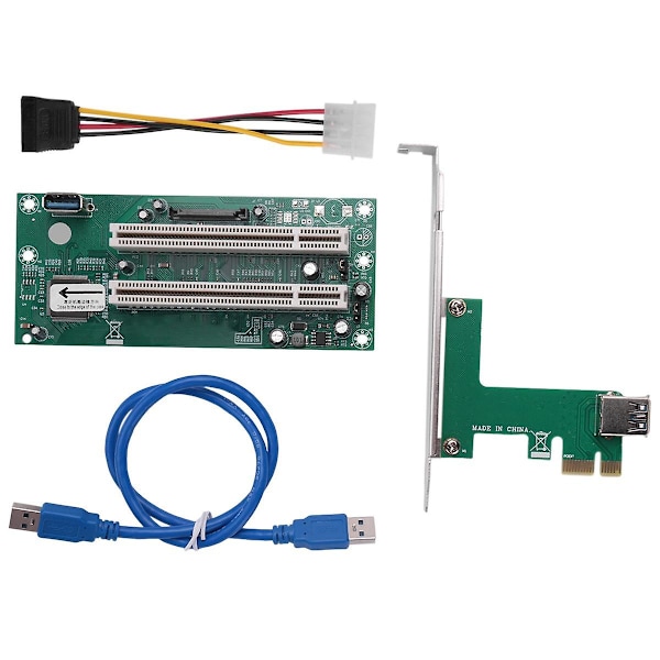 PCI Express til Dual PCI Adapterkort PCIe x1 til Router Tow 2 PCI Slot Riserkort 2,5 Gbps Støtte Windows Linux