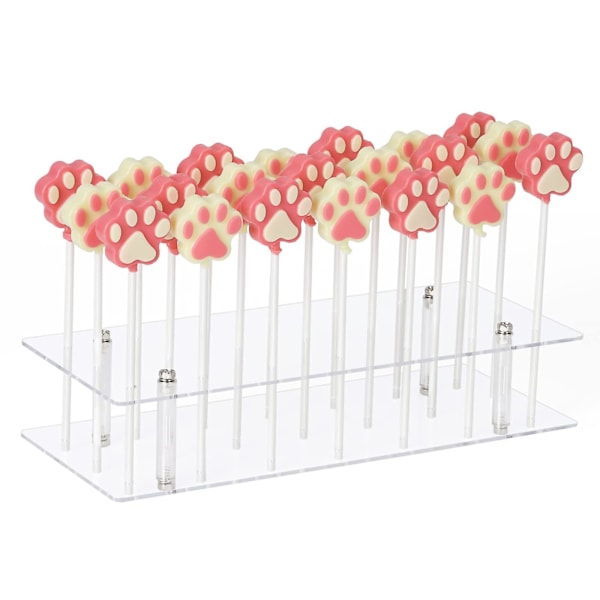 Kakepop-Stativ, 21 Hull Lollipop Display Stativ, Akryl Klar Kakepop Display Holder, Cakepopsical Stativ for Bryllup, Babyshower