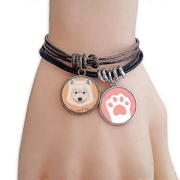 Vit Samojeds Hund Husdjur Katt Armband