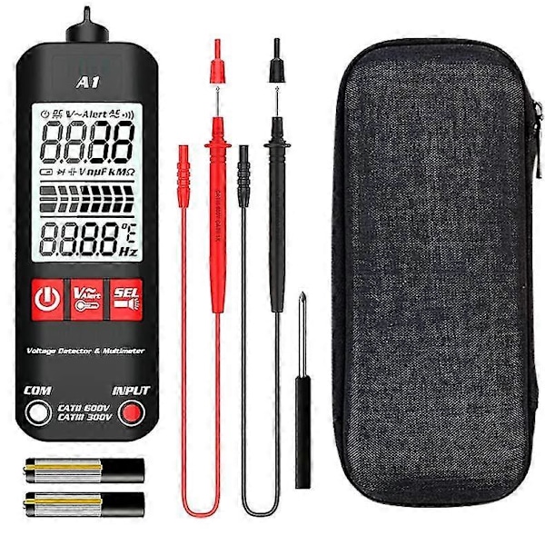 A1 Fuldautomatisk Anti-Burn Intelligent Digital Multimeter, Auto Registrerer Nul- og Strømførende Ledninger Tester Berøringsfri Spændingstester, Måler Præcist