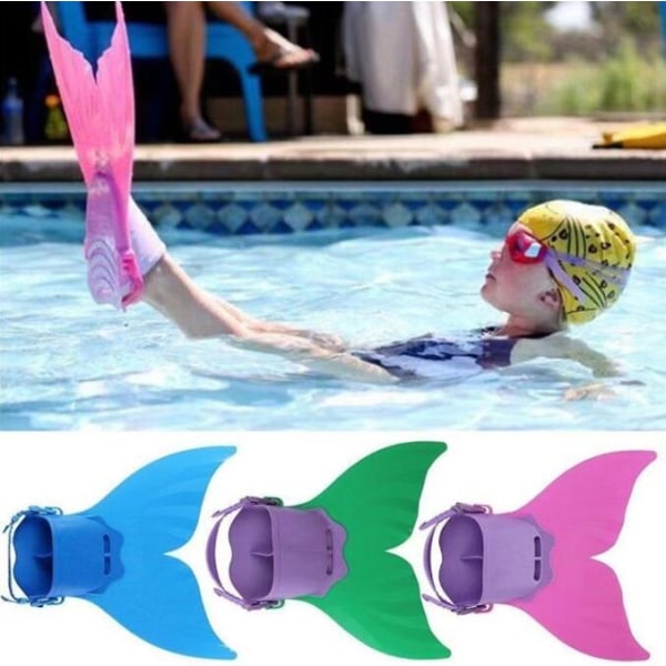 Havfruefinne for svømmetrening jenter, gutter light purple