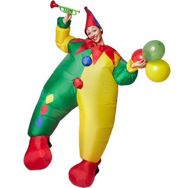 tectake Uppblåsbar dräkt Clown multicolor