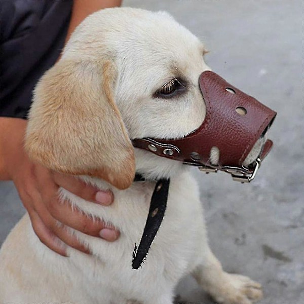 Hundemund PU Læder Anti-bid Anti-sluge Pet Hundemund Bark Kontrol Til Mellemstore Og Store Hunde