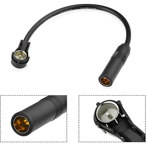 Antenneadapterkabel for bil, forlengelse, DIN Hunn til ISO Hane, for FM-radiobiler Radio CD/DVD TV-tuner, Universal