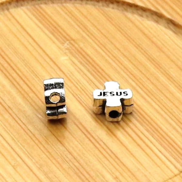 100 st Antik Silver Tiny Cross Spacer Pärlor för DIY Smyckestillverkning