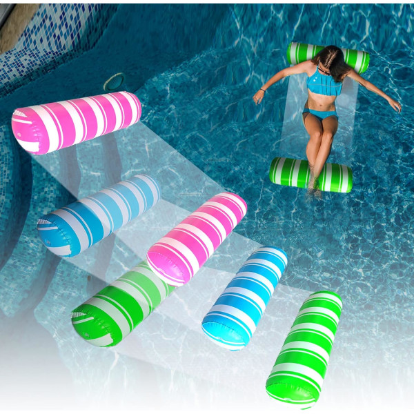 3-pack oppblåsbar poolflottor Vuxenstorlek vannhängmatta leksaker, 4-i-1 multifunksjonsflottor for basseng, poolflottar solstolar flytende