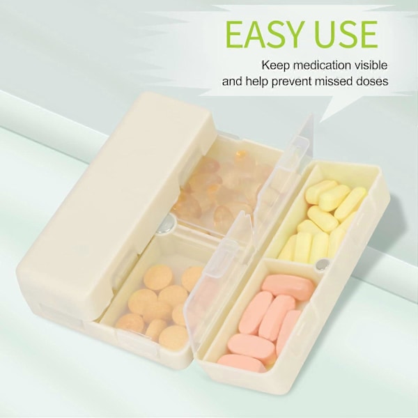 Päivittäinen Pill Organizer, 7 Lokeroa Kannettava Matkapillerikotelo [Taitettava Malli] Laukkuun Tai Taskuun, Vitamiineille Ja Lääkkeille