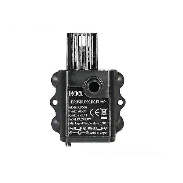 Damppumpe, liten fontene-pumpe, nedsenkbar pumpe (250L/H) for dammvannsfunksjoner
