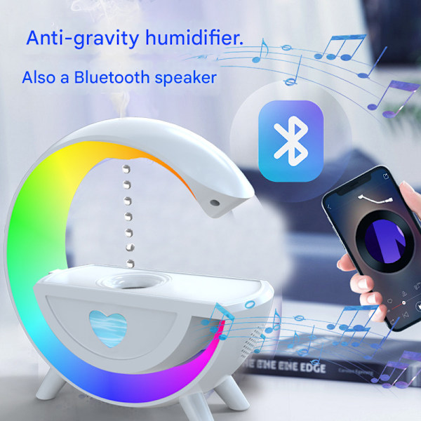 Monitoiminen painovoimaa uhmaava ilmankostutin Bluetooth-kaiutin tunnelmavalolla