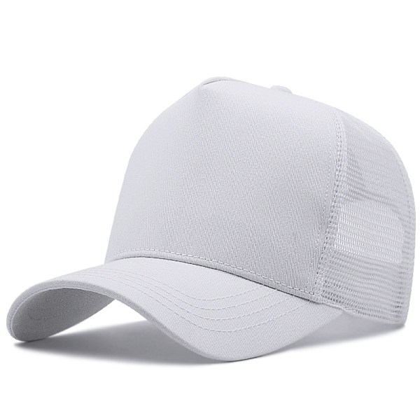 XL Mesh Trucker Hat Stor Huvudhatt Herrar Hög Krona Basebollkeps Andningsbar Pappahatt Justerbar 23,6 - 25,6 tum White