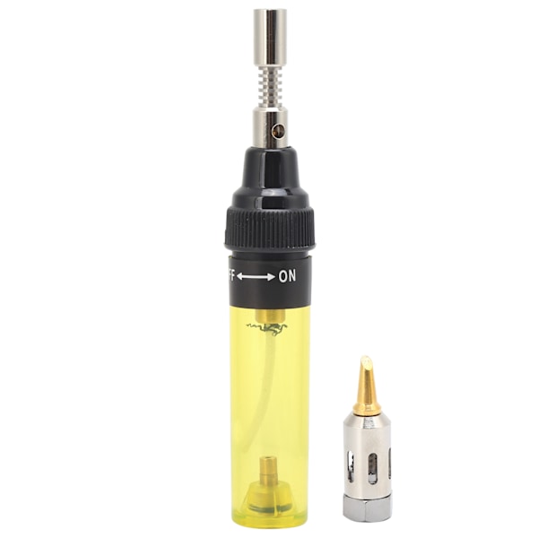 Gas Soldering Iron Pen Refillable Pure Butane Gas Solder Handheld Tool 8ML VA-100Transparent Yellow