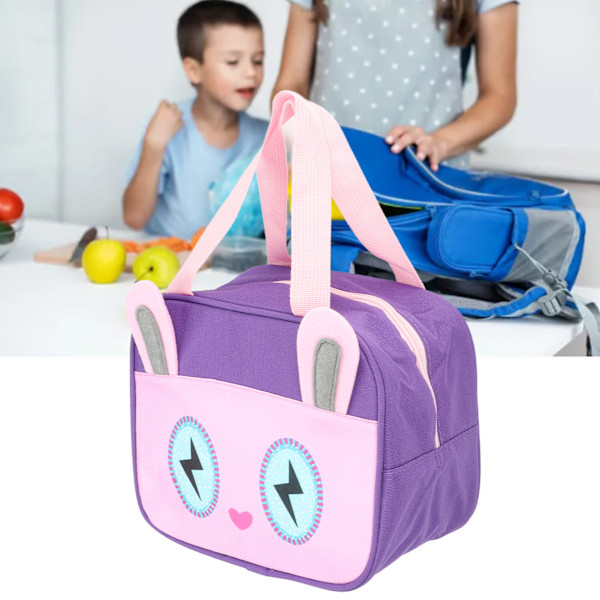 Children's Meal Bag Thick Handle Oxford Fabric Colourfast Cute Portable Kids Lunch Bag for Kids Boys and Girls Rabbit