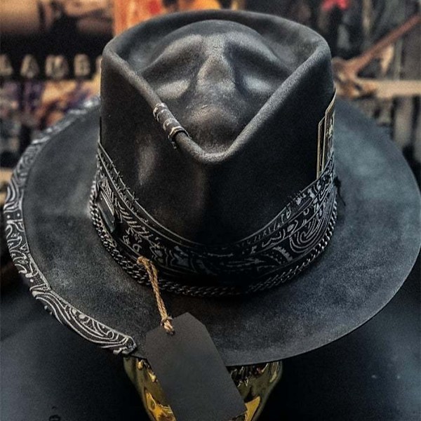 Cowboyhatt for menn, punk-stil, vestlig cowboyhatt, hodeskallehatt