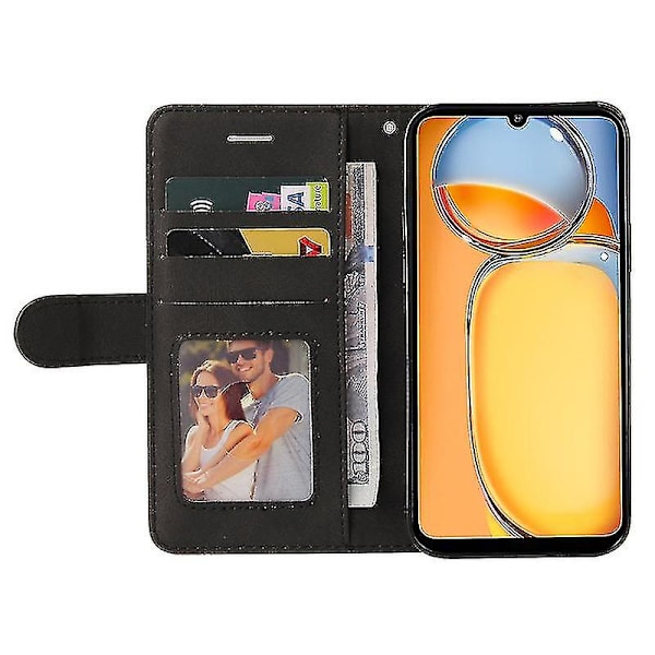 KT Leather Series-1 För Xiaomi Redmi 13C/Poco C65 4G Skal Splicing PU Läder Anti-fall Telefonfodral