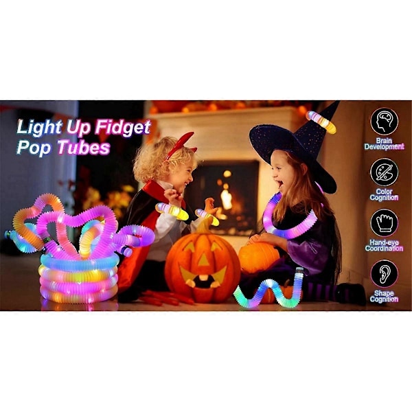 2,9 cm Pakke LED-rør Dekompresjon Teleskopisk Rør Ventil LED-lys Vannrør Fargeboks 24 stk. Tofarget Stripe