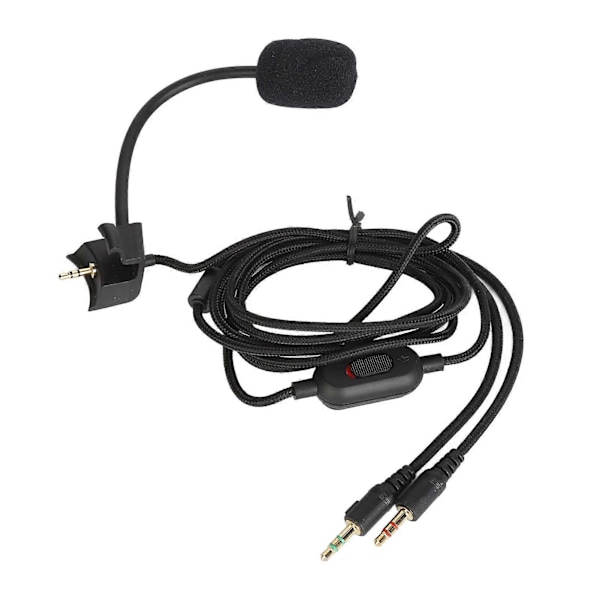 Mikrofonudskiftningskabel Støjreduktion Mic Udskiftning Lydkabel med Lydstyrkejustering Lydløs Knap til Gaming Headset