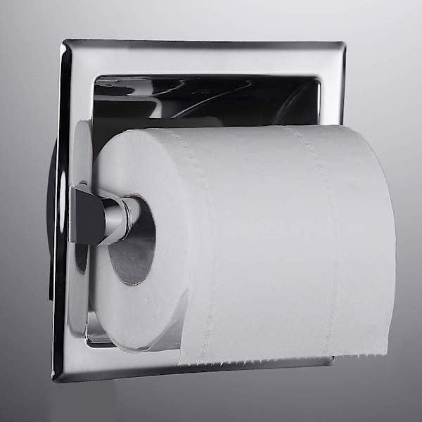 Kiillotettu kromi upotettu wc-paperiteline kylpyhuoneen seinäasennus upotettu wc-paperirullan pidike sisältää takakiinnityskulmat