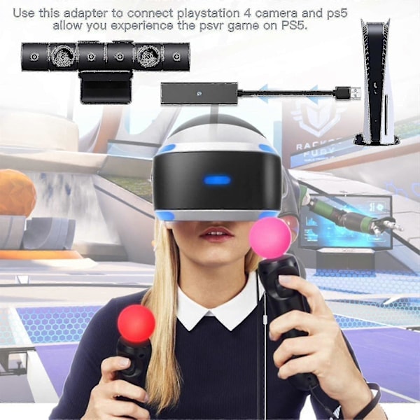 Kamerasovitin PSVR/PS5:lle, PS VR -muunninjohto yhteensopiva 5 konsolin kanssa, USB 3.0 VR -pelikonsolilisävarusteet