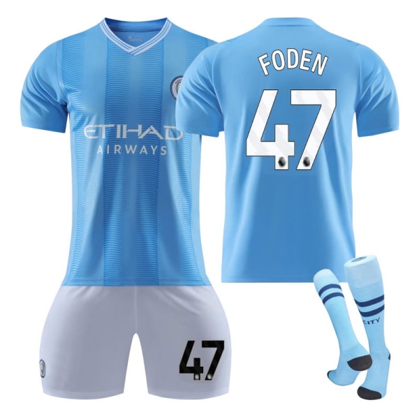 23-24 Manchester City fodbolduniform til voksne til børn #47 XS