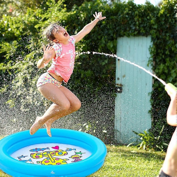 Oppustelige Swimmingpools til Børn - Blæsbar Familiebassin Vandlege Portabel Pool til Baghaven Udendørs