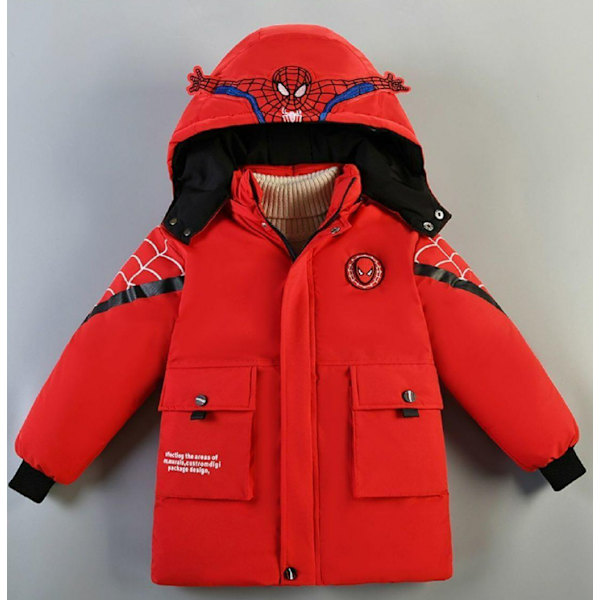 Drengenes Hættejakke Vinterjakke Parka Red 140cm