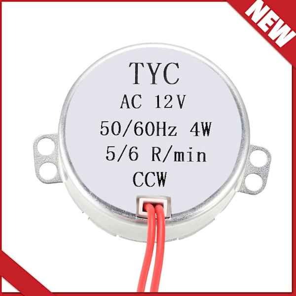 Tyc Synkron Motor AC 12V 5-6 RPM 50-60Hz CCW 4W FP