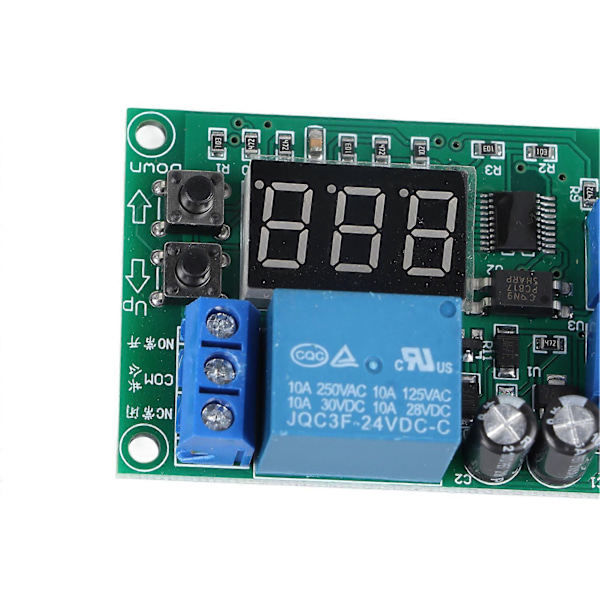 Timerrelämodul med Digital Display 3 Siffror 12V Programmerbar Knappjustering Timerrelästyrenhet