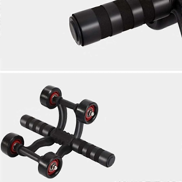 Ab Roller Hjul, 4-hjuls Ab Muskelhjul Roller, Core Träning Maghjul Roller, Tränare Sport Fitness Utrustning för Män Kvinnor