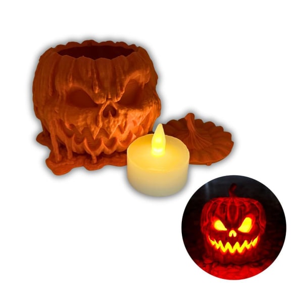 Haoween gresskar gumler spøkelse Candy Bow/nattlys Orange L