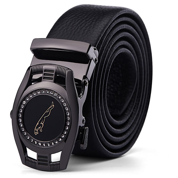 Men's Automatic Buckle Belt, Gunmetal, 130CM