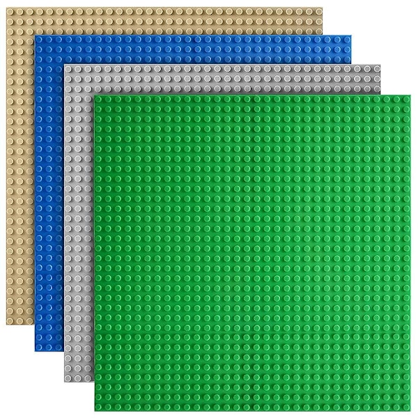 4-pack 10\" x 10\" Klassiska Basplattor Byggplattor för Byggklossar