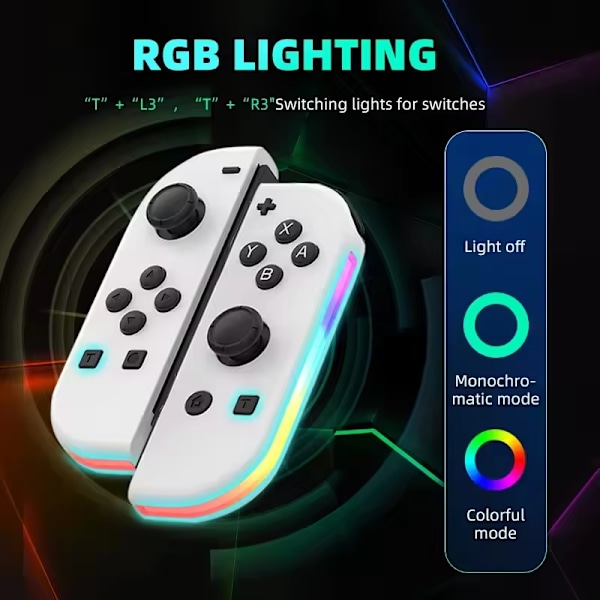 Joystick for Switch-kontroller, kompatibel med Switch Oled Lite Joy Con L/R-kontroller med vekkefunksjon