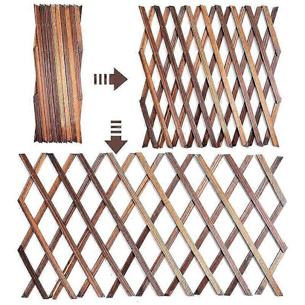 Utvidende trehagevegg med trekknett for hagedekorasjon