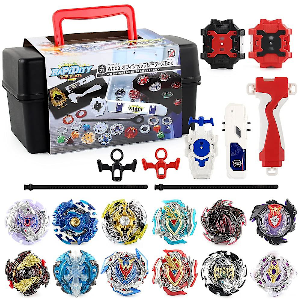 Stridande Topp Burst Launcher Grepp Leksak Blad Set Spel Förvaringslåda 12 Snurrande Topp Burst Gyros 2 Launchers Combat Battling Game Med Förvaringsväska Bra B