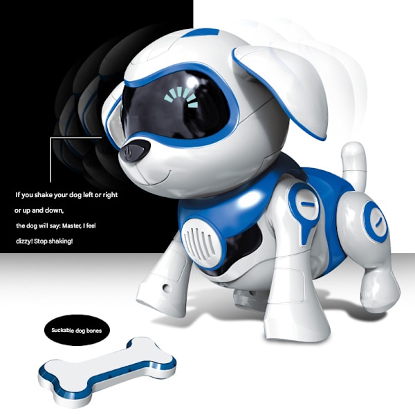 Fjärrstyrd Intelligent Robot Hund Elektrisk Trådlös Fjärrkontroll Leksak Sjungande Dansande Gående - Blå